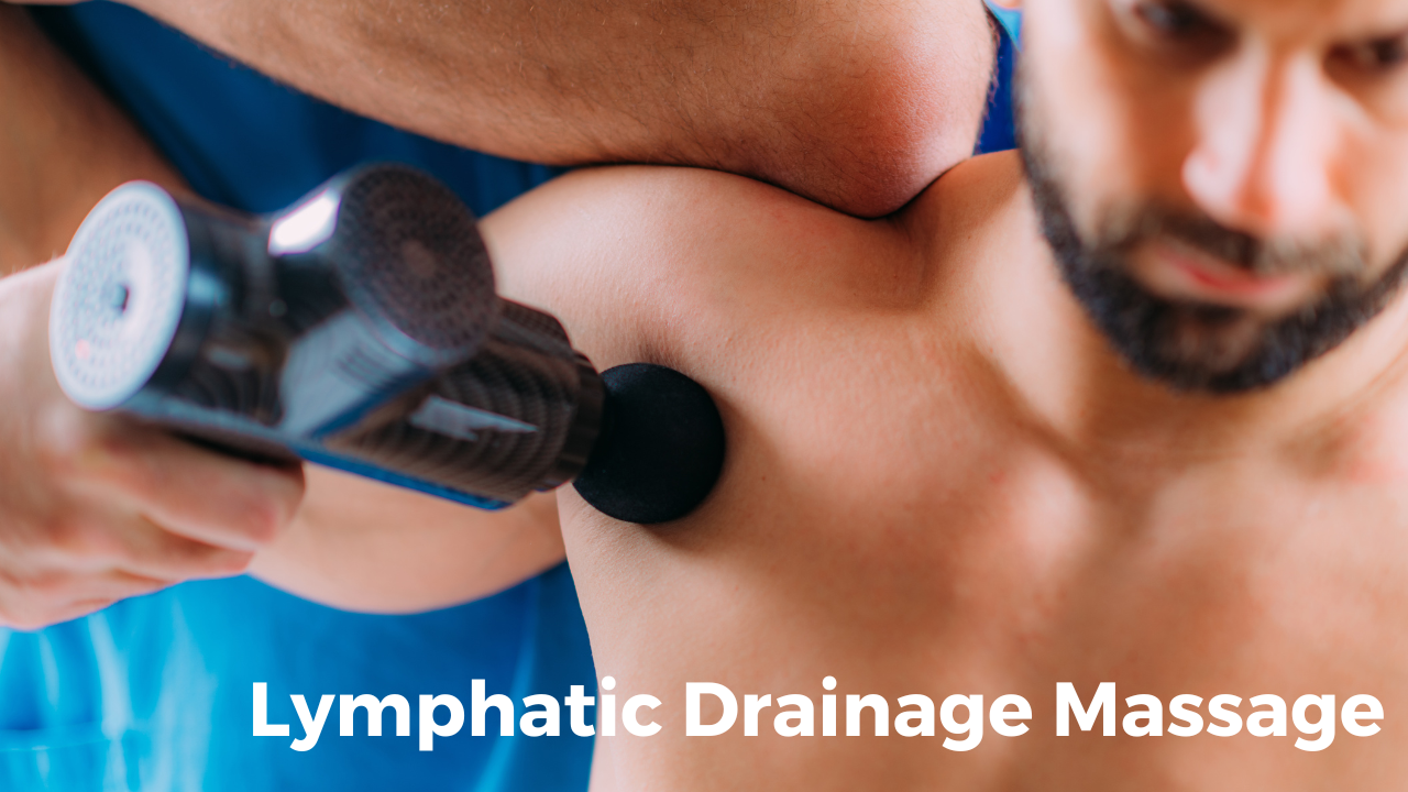 lymphatic drainage massage using a massage gun