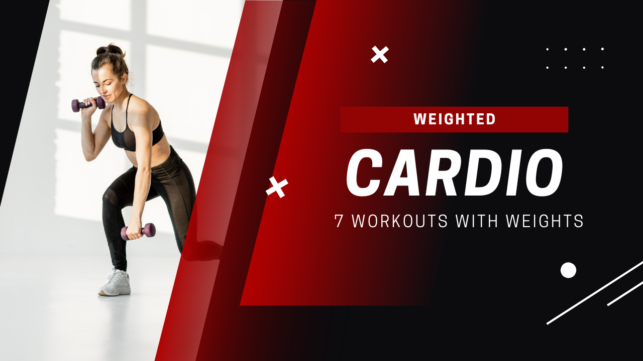 woman doing weighted cardio workout